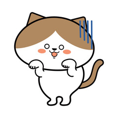 かわいいハチワレ猫のキャラクター　ガーン