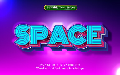Space editable modern text effect