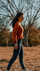 woman running in the park