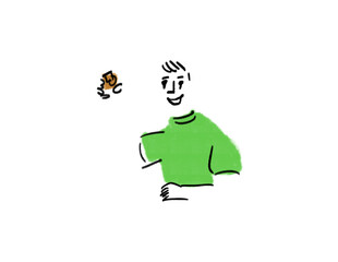 楽しそうにお酒を楽しむ男性上半身