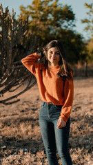 woman in autumn park