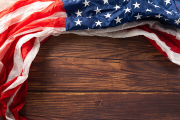 Presidents Day. flag of United States American with copy space, USA flag for Memorial day on...