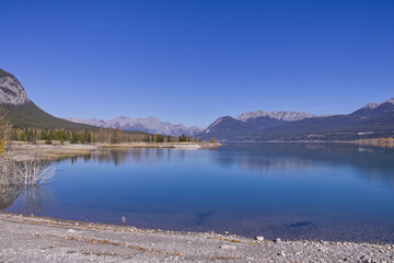 A Beautiful, Clear Autumn Day at Lake Abraham