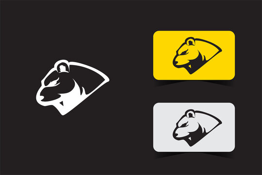 polar bear head logo design model