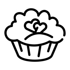 cupcake line icon