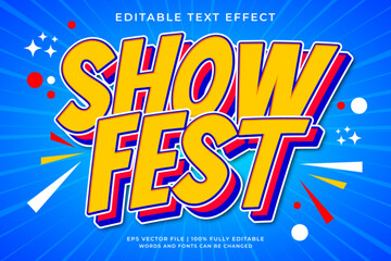 Show fest vintage pop art editable text effect template