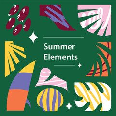Abstract Summer Design Elements