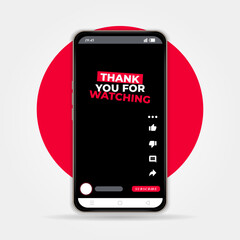 thank you for watching design for promotion youtube video on smartphone. video player template.