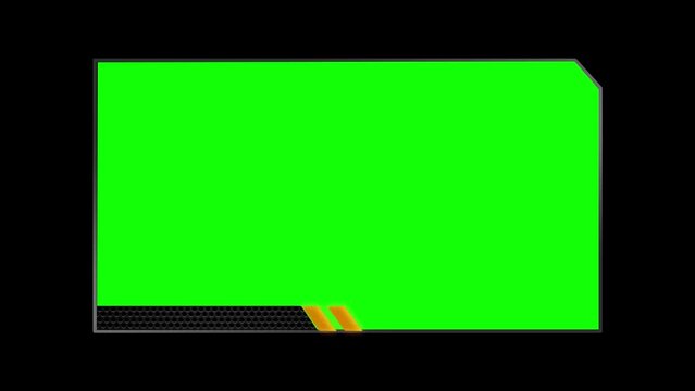 re-editable sports broadcast themed animated frame with green screen background

