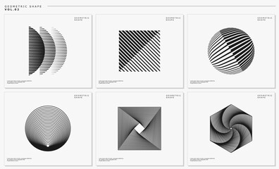 Digital abstract blend line basic shape logo design graphic