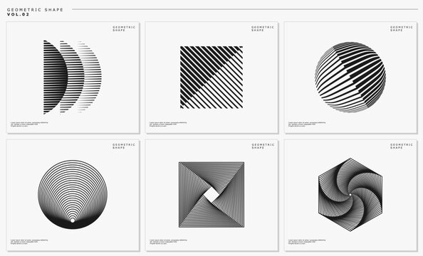 Digital abstract blend line basic shape logo design graphic
