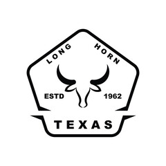 Texas longhorn, country western bull cattle vintage retro logo