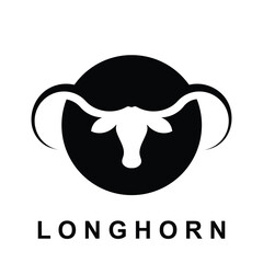 Texas longhorn, country western bull cattle vintage retro logo