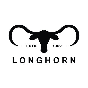 Texas Longhorn, Country Western Bull Cattle Vintage Retro Logo