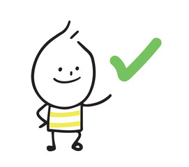 (Okay) Collection of hand drawn business worker icons. Vector illustration. 5G. Network.