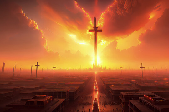 Dooms day, Return of Jesus christ, Bible prophecy. Generative AI