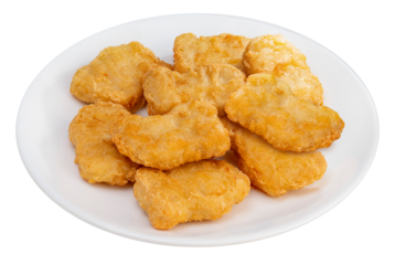 Fried chicken nugget on white background, Fried nugget on white PNG File.