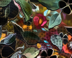 Disco Blooms - Abstract Botanical Art 