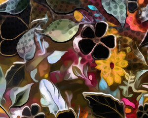 Disco Blooms - Abstract Botanical Art 
