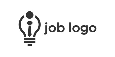 logo design job work people and bulb lamp icon vector illustration