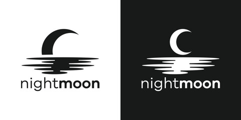 logo design moon night icon vector illustration