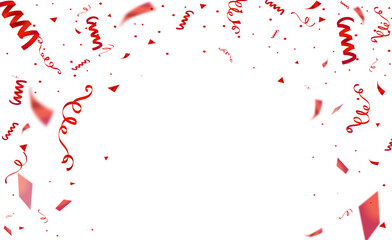 Red confetti PNG isolated on transparent background
