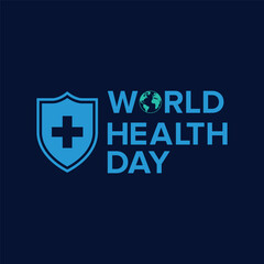 World Health Day With Shield and Globe Typography Graphic Template