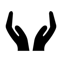 Cupped hands icon vector for graphic design, logo, website, social media, mobile app, ui illustration