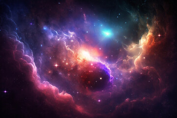 Fototapeta premium Cosmic Galaxy Wonder: The Beauty of the Endless Universe in Stunning Gradient Backgrounds With Generative AI