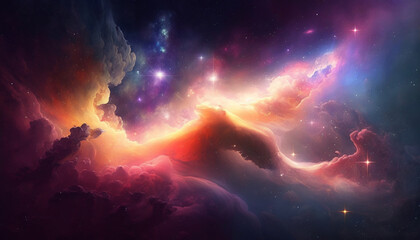 Obraz na płótnie Canvas Cosmic Galaxy Wonder: The Beauty of the Endless Universe in Stunning Gradient Backgrounds With Generative AI