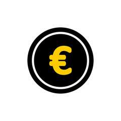 Euro coin symbol illustration vector icon. Flat design.