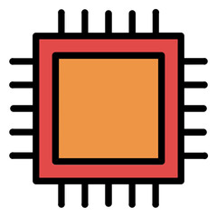 Processor color line icon