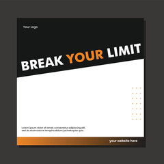 Fitness gym social media post square banner template for fitness studio promotion