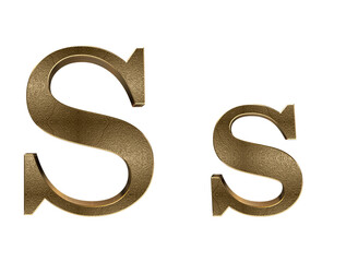 3d render Gold lowercase And uppercase Letters