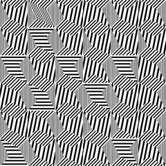Abstract striped textured geometric pattern. Vector.