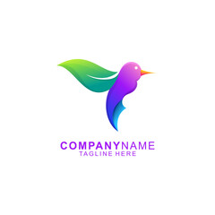Awesome Bird Leaf Premium Logo Vector