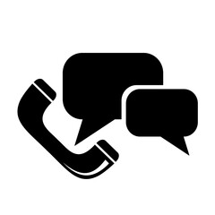 Vector illustration, web icon. A conversation with a telephone receiver. Isolated on a white background.