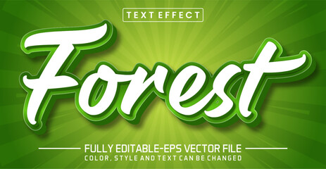 Fototapeta na wymiar Forest text editable style effect