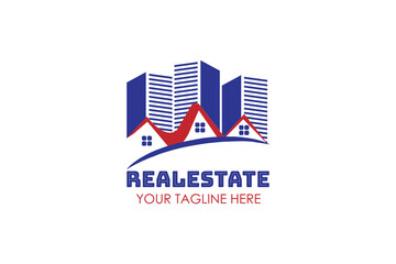 Real estate simple logo design. Modern minimalist home logo. Construction logo design template