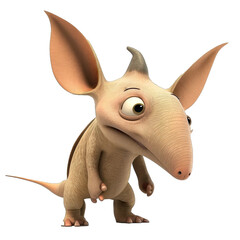 Fototapeta premium Cute Animation Cartoon Character Animal Aardvark Design Elements Isolated on Transparent Background: Clear Alpha Channel Graphic for Overlays Web Design, Digital Art, PNG Image (generative AI)