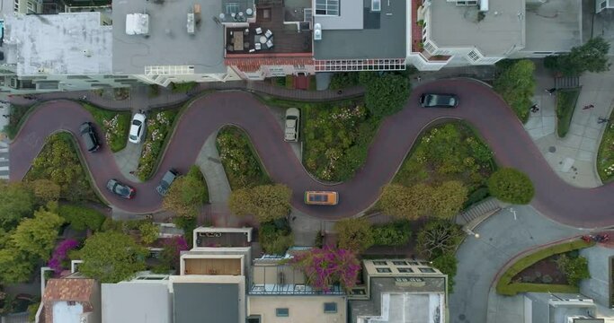 Lombard Street San Francisco Crooked Street (Drone Footage)