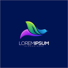 Awesome Abstract Bird Leaf Premium Logo vector