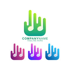 Awesome Abstract Finger Splash Music Icon Premium Logo Vector