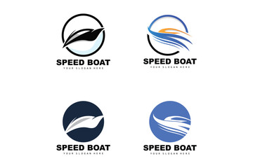 Speed Boat Logo, Fast Cargo Ship Vector, Sailboat, Design For Ship Manufacturing Company, Waterway Shipping, Marine Vehicles, Transportation