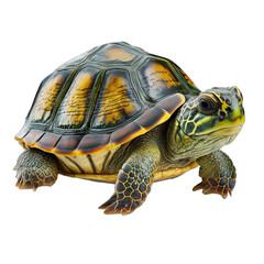 Fototapeta premium Cute Baby, Toddler, Kid Toy Turtle Character Design Elements Isolated Transparent Background: Clear Alpha Channel Graphic for Overlays Web Design, Digital Art, PNG Image (generative AI)