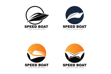 Speed Boat Logo, Fast Cargo Ship Vector, Sailboat, Design For Ship Manufacturing Company, Waterway Shipping, Marine Vehicles, Transportation