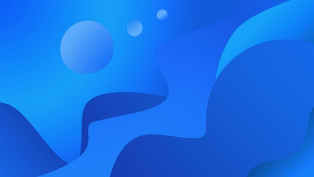 Smooth blue curvy abstract animation of gradient shapes in a seamless loop