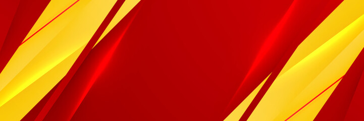 Modern Red and yellow abstract geometric design banner