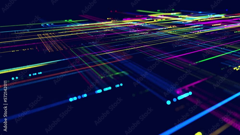 Poster lines form hologram information blocks, ai construction light grid, info concept lines and nodes. bi