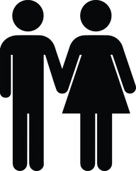 Couple Holding Hands Restroom Sign Gender Bathroom Male Female